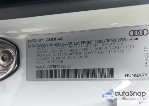 2015 Audi A3 1.8T Premium z USA, uszkodzony, nr VIN WAUCCGFF5F1039868